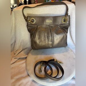 Coach Metallic Bronze Leather Shoulder Bag
